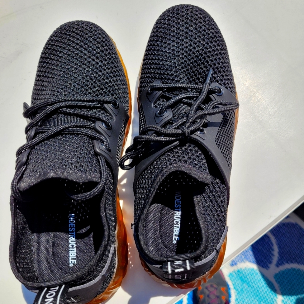 Indestructible brand steel-toed safety shoes